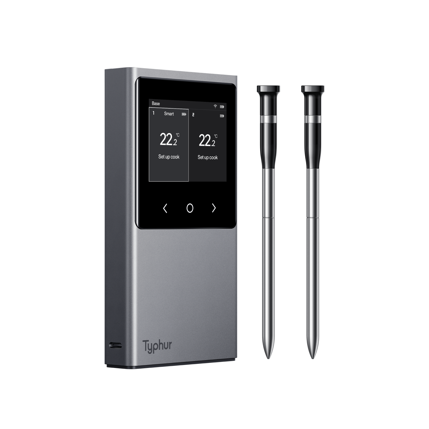 Dual probe wireless meat thermometer